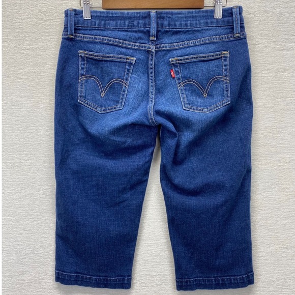Levis 545 Capri Jeans Womens 6 Blue Dark Wash Low Rise Cropped Denim Pants - Picture 9 of 9